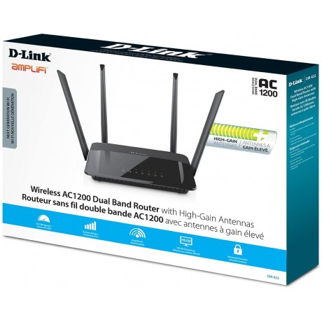 ROTEADOR D-LINK WIFI AC1200  DIR-822+ 4ANT