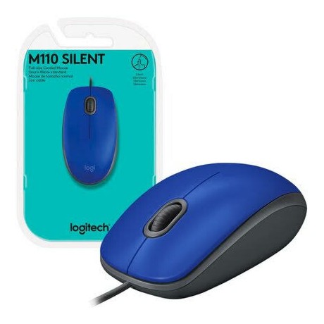 MOUSE USB M110 SILENT AZUL LOGITECH