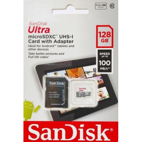 CARTÃO SANDISK MICRO SD 128GB 100MB/SDSQUNS-GN6TA