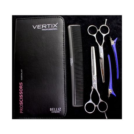 ESSENTIAL KIT 2 TESOURAS 1 PENTE E 2 HAIR CLIPS