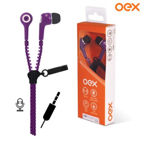 FONE DE OUVIDO FN-400 OEX C/ZIPER ROXO