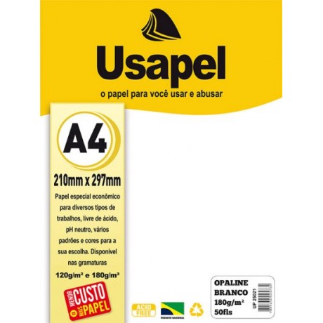 USAPEL OPALINE 180G/M2 210X297MM 50FLS