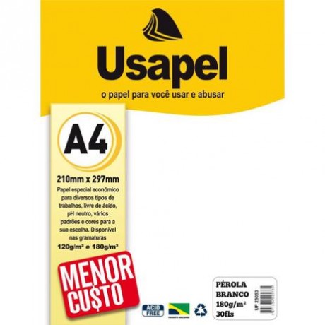 USAPEL PÉROLA BRANCO 180G/M2 210X297MM 30FLS