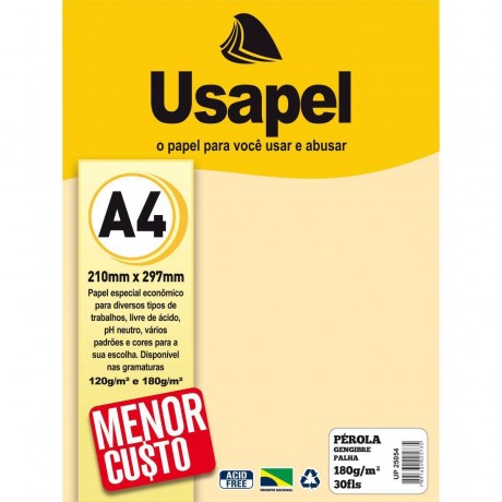 USAPEL PÉROLA GENGIBRE/PALHA 180G/M2 210X297MM 30FLS