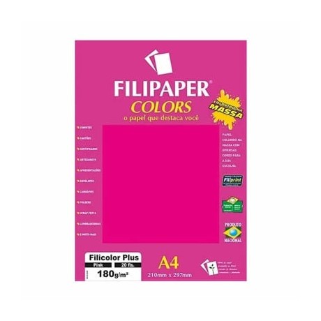 FILIPAPER COLORS FILICOLOR PLUS PINK 180G/M2 210X297MM