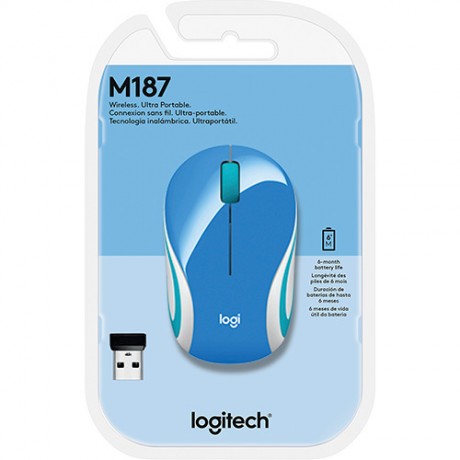 MOUSE MINI S/FIO RC/NANO M187 NOVO AZUL LOGITECH