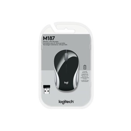 MOUSE MINI S/ FIO LOGITECH RC/NANO PRETO NOVO M187