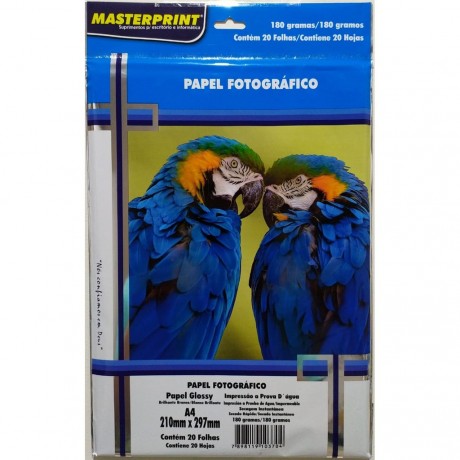 PAPEL FOTOGRAFICO MASTERPRINT 180G A4-20FLS