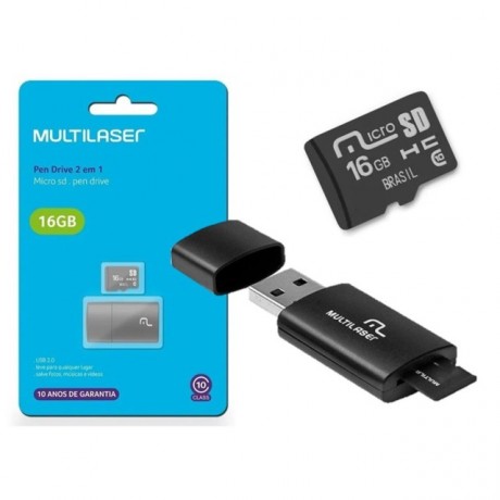 KIT MULTILASER MICRO SD 2X1 16GB MC162