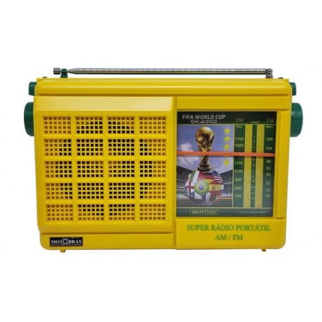 RADIO MOTOBRAS 2 FAIXAS VERDE E AMARELO PFT22AC