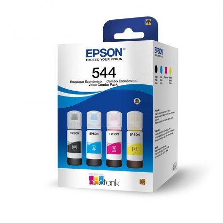 Kit Garrafa Epson T544 para Ecotank Preto, Ciano, Magenta, Amarelo