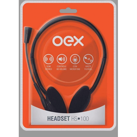 OEX Fone De Ouvido Heasdet para Call Center HS100 - Preto