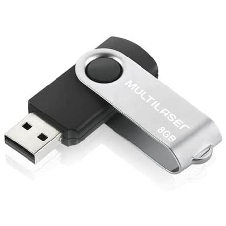 Pen Drive Multilaser Twist 8Gb Usb Leitura 10Mbs Gravação 3Mbs Preto Pd587