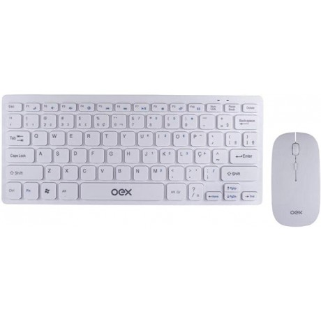 Combo Ultra Slim Oex Tm405 Teclado E Mouse Sem Fio Branco